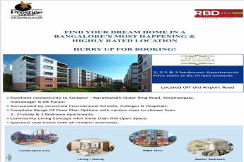 Book 2, 2.5 & 3 BHK apartments starting at 80.79 lakh onwards at Prestige Kew Gardens in Bangalore